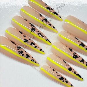 2X Stilettos Press on Nails Cheetah